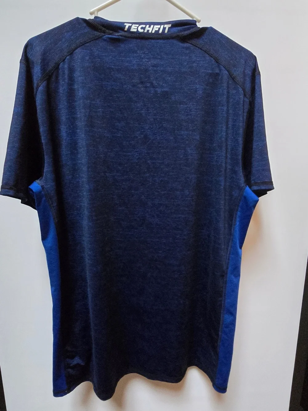 adidas Techfit Men's Dark Navy and Royal Blue Athletic Shirt - Large